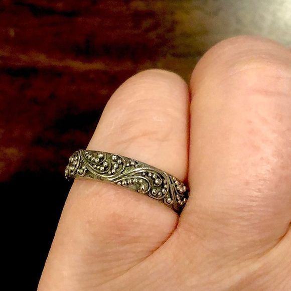 LOIS HILL Sterling Silver Granulated Ring With Oxidized Finish Size 8-1/2 - Picture 7 of 12